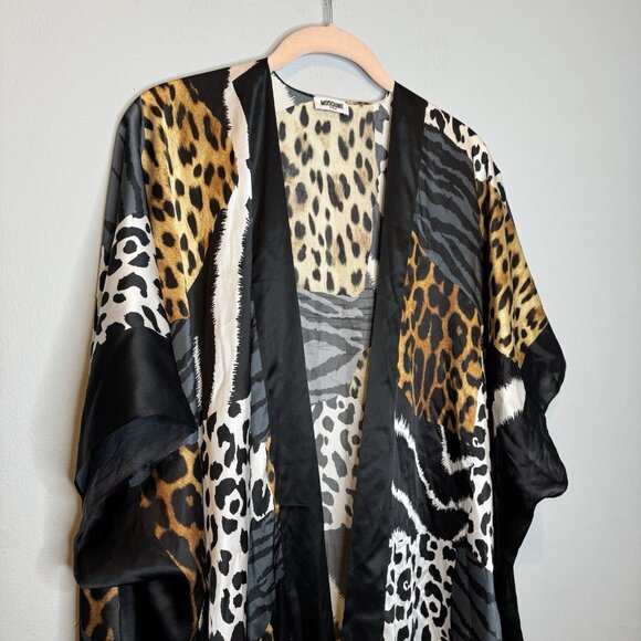 Moschino Swim Coverup Silk Animal Print Kimono One Size Fits Most - Picture 4 of 9